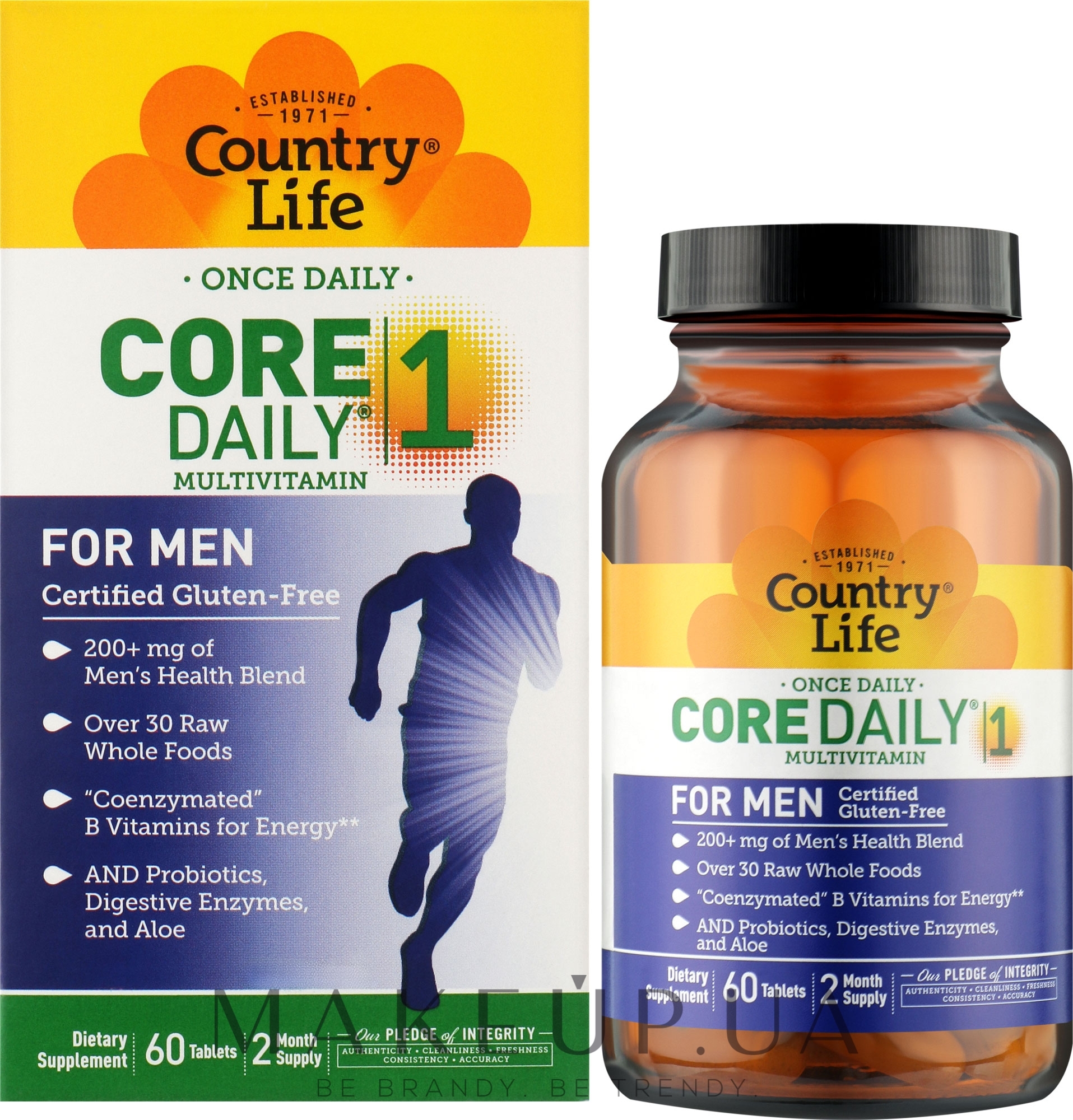 Мультивітаміни для чоловіків - Country Life Core Daily 1 For Men — фото 60шт