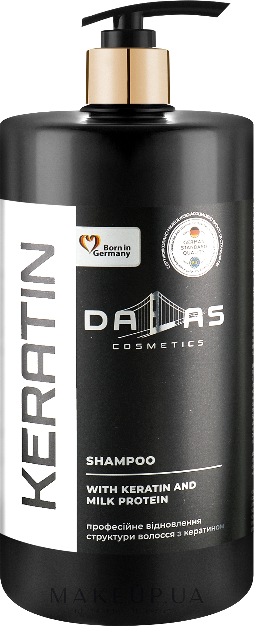 Шампунь з кератином та молочним протеїном, з помпою - Dalas Cosmetics Keratin Shampoo — фото 1000ml