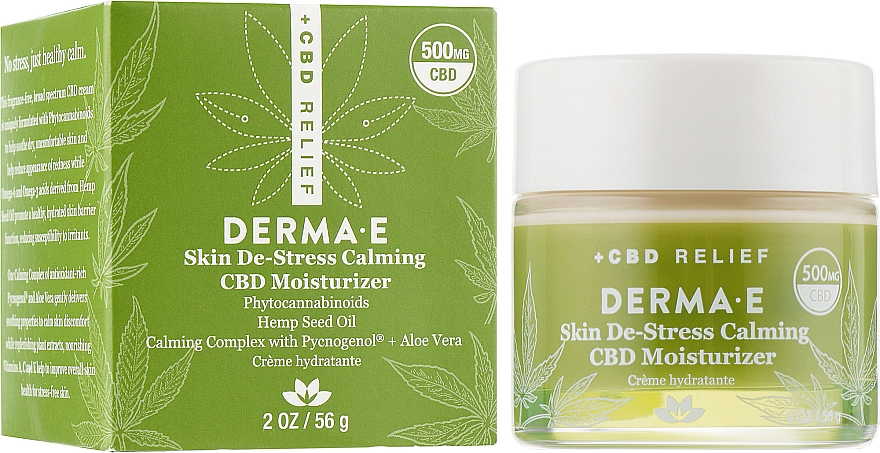 Увлажняющий крем для чувствительной кожи - Derma E Skin De-Stress Calming CBD Moisturizer — фото N2