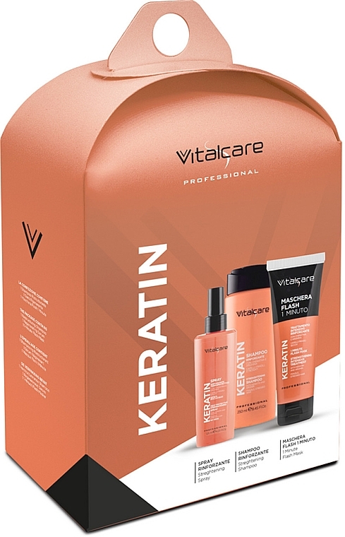 Набір - Vitalcare Professional Keratin (shm/250ml + h/mask/190ml + spray/125ml) — фото N1