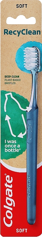 Зубна щітка Еко для глибокого чищення з переробленого пластику, блакитна - Colgate RecyClean — фото N1