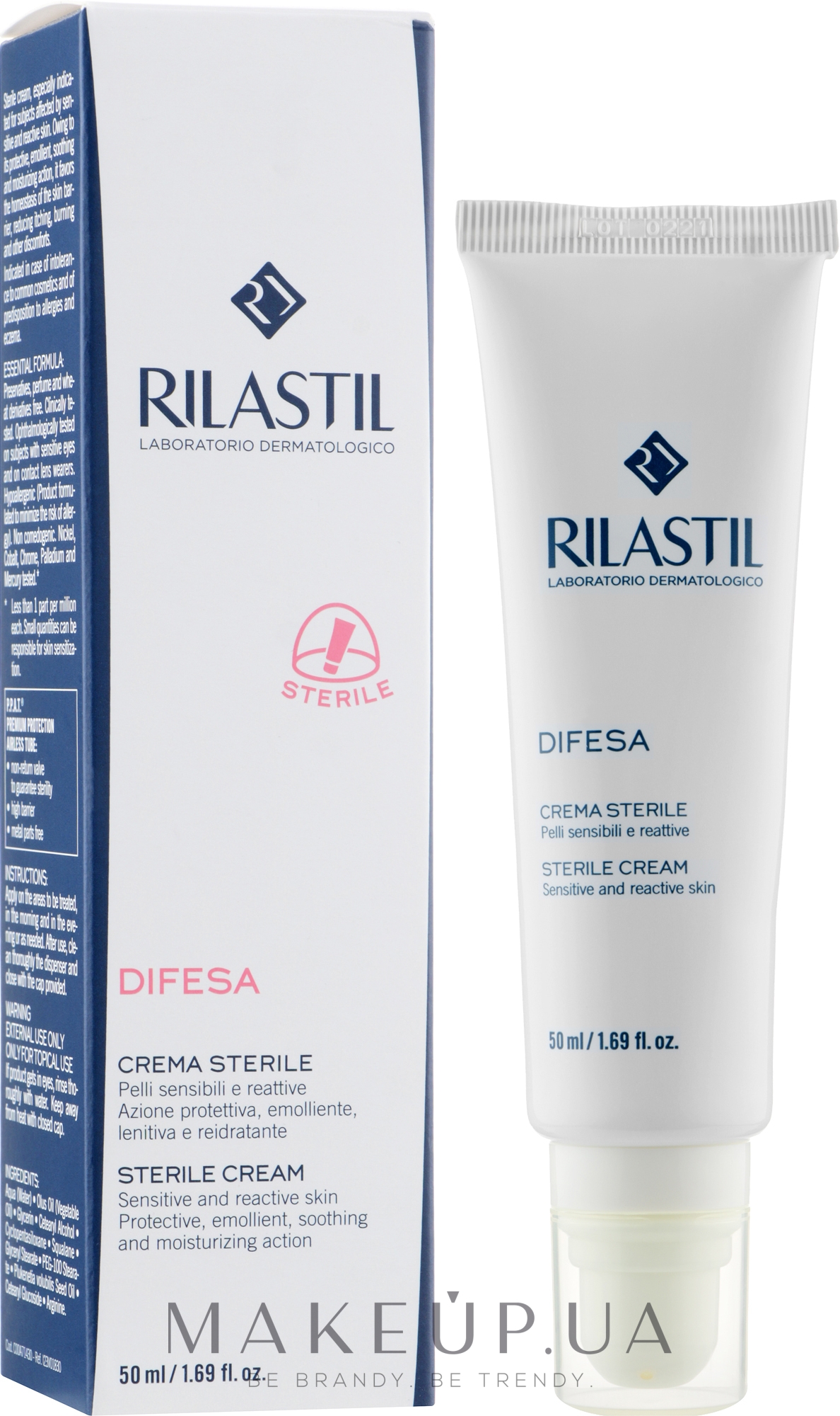 Стерильний крем для чутливої шкіри обличчя, схильної до подразнення - Rilastil Difesa Sterile Cream — фото 50ml