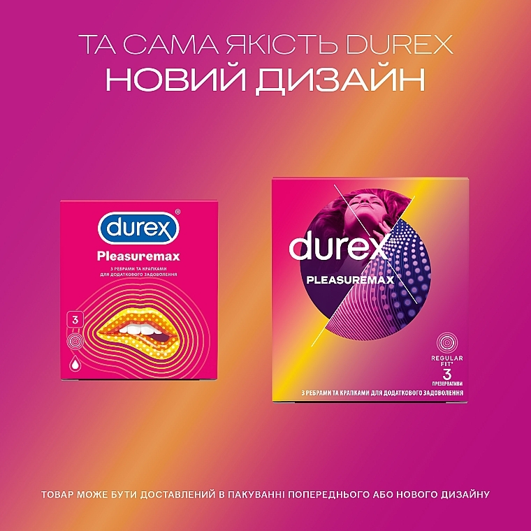 Презервативы латексные с силиконовой смазкой с ребрами и точками, 3 шт - Durex Pleasuremax — фото N6