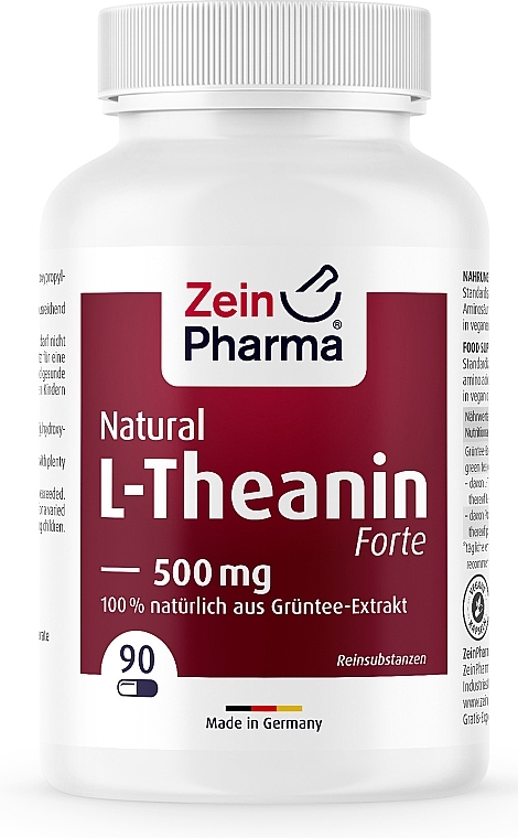 Харчова добавка "L-теанін", 500 мг - ZeinPharma L-Theanin Natural Forte 500mg Capsules — фото N1