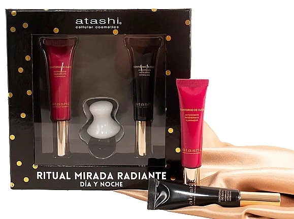 Набор - Atashi Anti-aging Eye Set (eye/cr/15ml + eye/cr/15ml + massager) — фото N2