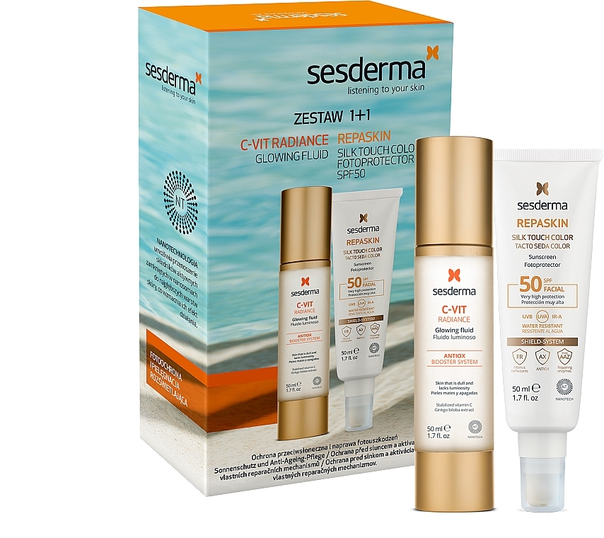 Набор - SesDerma Laboratories C-Vit Radiance & Repaskin (fluid/50ml + cr/50ml) — фото N2