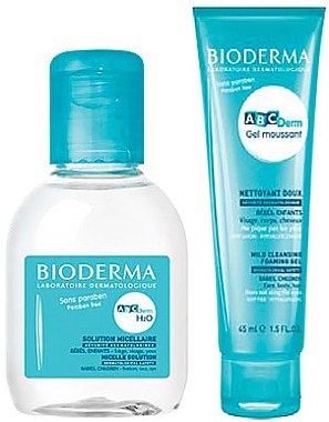 Набор - Bioderma Travel ABCDerm (micel/water/100ml + f/gel/45ml)