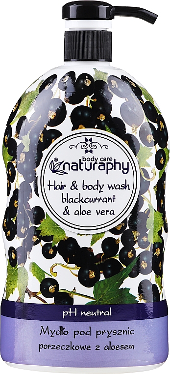 Шампунь-гель для душа "Смородина и алоэ вера" - Naturaphy Blackcurrant & Aloe Vera Hair & Body Wash — фото N1