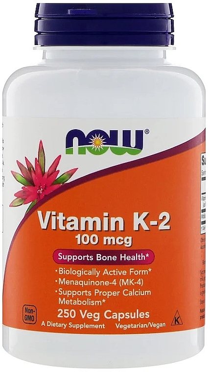 Вітамін К2, 100 мг - Now Foods Vitamin K-2 100mg Veg Capsules — фото N1