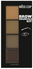 Парфумерія, косметика Набір тіней для брів з 4-х кольорів - Miss Cop Brow Sourcils Kit