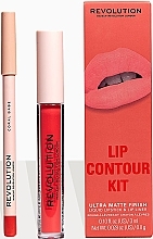 Набор для макияжа губ - Makeup Revolution Lip Contour Kit Coral Babe (lipstick/3ml + l/pencil/0.8g) — фото N2