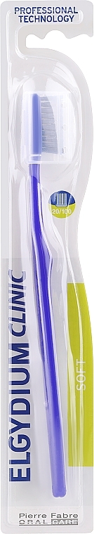 Зубная щетка профилактическая защитная 20/100, фиолетовая - Elgydium Clinic — фото N1