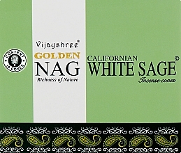Духи, Парфюмерия, косметика Благовония конусы "Калифорнийский белый шалфей" - Vijayshree Golden Nag Californian White Sage Incense Cones