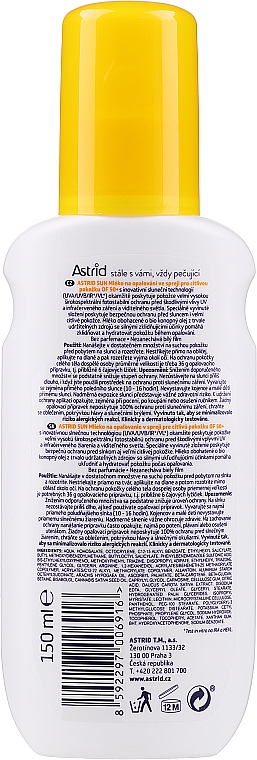 Солнцезащитное молочко-спрей для чувствительной кожи SPF 50 - Astrid Sun Sensitive — фото N2