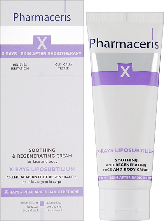 Крем заспокійливо-регенеруючий для обличчя і тіла - Pharmaceris X XRay-Liposubtilium Sooting and Regenerating Cream For Face and Body — фото N2