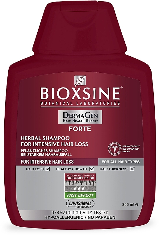 Рослинний шампунь проти інтенсивного випадіння волосся  - Biota Bioxsine Forte Herbal Shampoo For Intensive Hair Loss