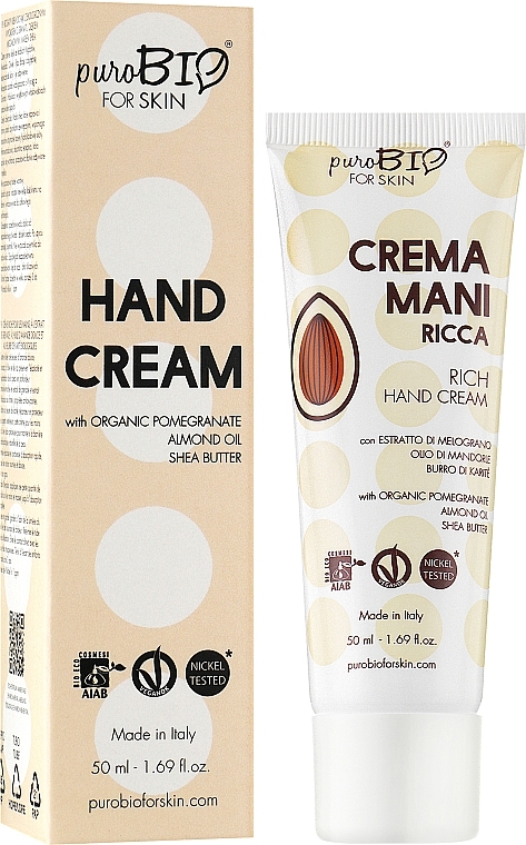 Живильний крем для рук - PuroBio Cosmetics For Skin Rich Hand Cream — фото N2