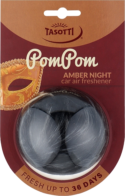 Автомобільний ароматизатор "Бурштинова ніч" - Tasotti Pom Pom Amber Night — фото N1