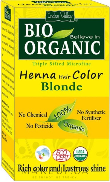 Натуральная краска для волос - Indus Valley Henna Hair Color — фото Blonde