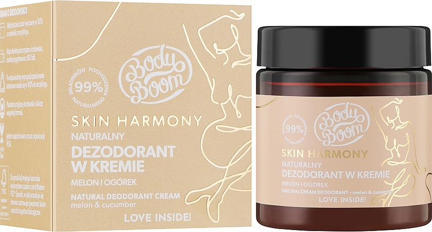 Кремовый дезодорант "Дыня/Огурец" - BodyBoom Skin Harmony Natural Cream Deodorant — фото N2