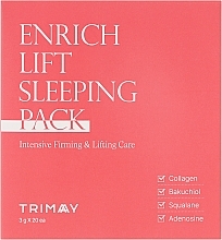 Нічна ліфтинг-маска для обличчя зі скваланом - Trimay Enrich-lift Sleeping Pack — фото N2