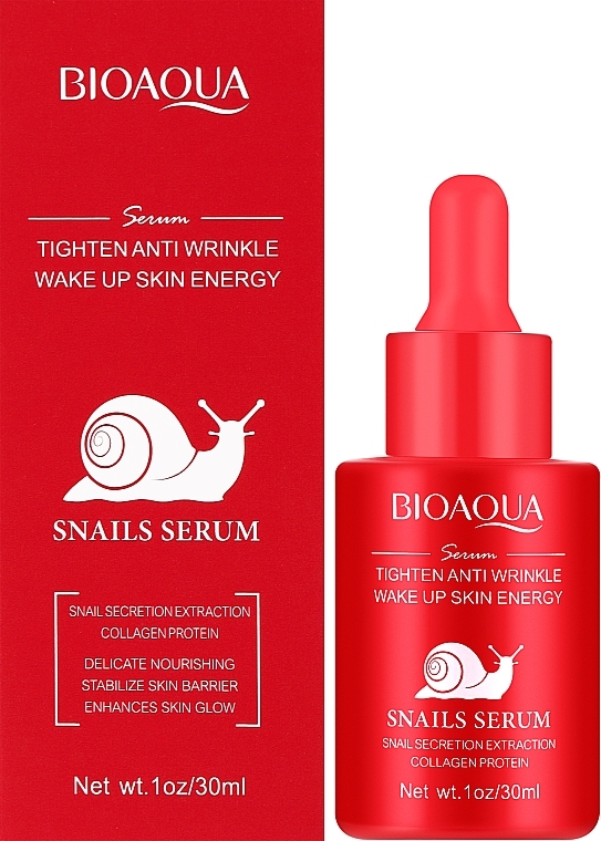 Сыворотка для лица против морщин - Bioaqua Tighten Anti-Wrinkle Wake Up Skin Energy Snail Serum — фото N2