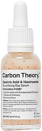 Сироватка з бурштиновою кислотою та ніацинамідом для обличчя - Carbon Theory Succinic Acid & Niacinamide Serum — фото N1