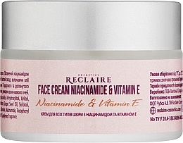 Крем для всех типов кожи с ниацинамидом и витамином Е - Reclaire Face Cream — фото N1