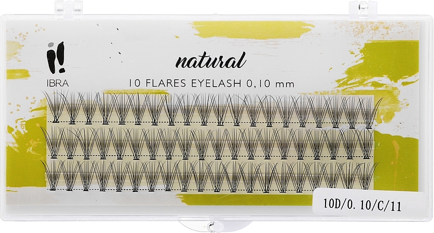 Штучні пучки вій "С", 010, 11 мм - Ibra Eyelash Knot Naturals — фото N1