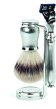 Духи, Парфюмерия, косметика Набор для бритья - Edwin Jagger Chatsworth Barley 3 Piece Fusion Set Synthetic Silver Tip