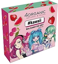 Набір бальзамів для губ - 4organic #Kawaii (lip balm/3х5g) — фото N1