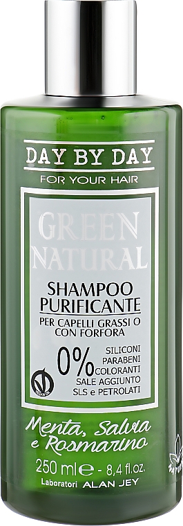 Шампунь очищающий для жирных волос и волос с жирной перхотью - Alan Jey Green Natural Shampoo — фото N1