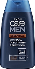 Шампунь-гель 3в1 - Avon Care Man Essentials Shampoo Conditioner And Body Wash — фото N1
