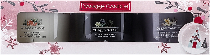 Набор свечей - Yankee Candle Snow Globe Wonderland 3 Mini Votives Candle (candle/3x37g) — фото N1