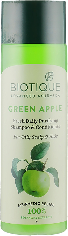 Ежедневный шампунь-кондиционер "Био Зеленое Яблоко" - Biotique Bio Green Apple Fresh Daily Purifying Shampoo & Conditioner
