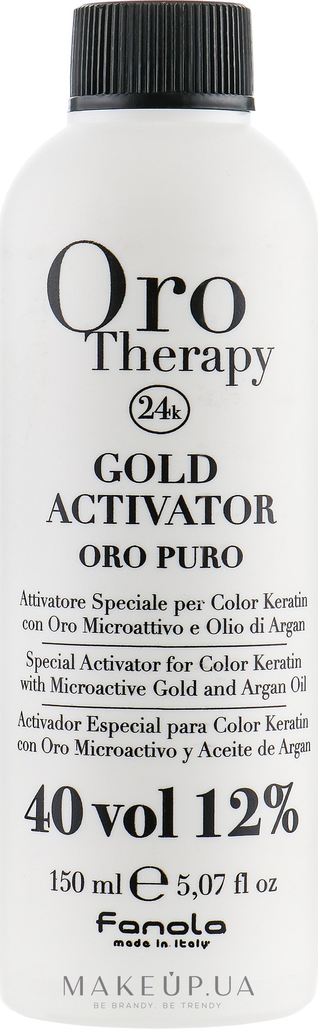 Окислювач з мікрочастинками золота 12% - Fanola Oro Gold — фото 150ml