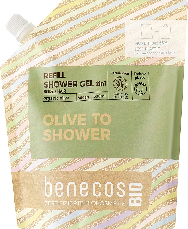 Гель для душу 2в1 - Benecos Shower Gel and Shampoo Organic Olive (змінний блок) — фото N1