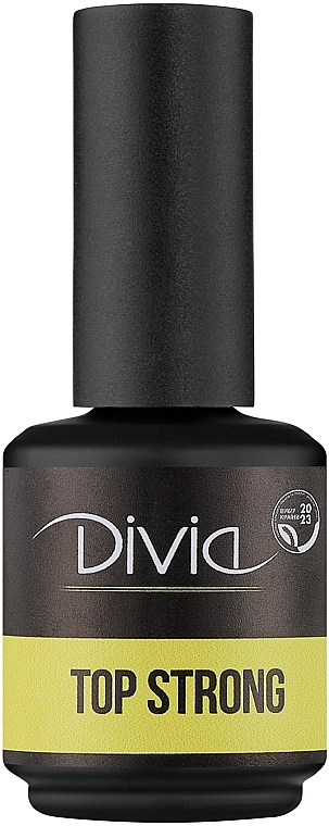 Верхнее сверхпрочное покрытие для ногтей без липкого слоя - Divia Top Strong Top Coat — фото N2