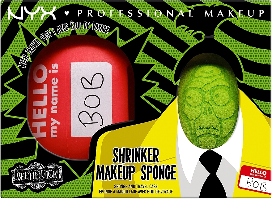 Спонж для макияжа в футляре - NYX Professional Makeup Beetlejuice Shrinker Makeup Sponge & Travel Case — фото N7