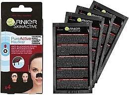Смужки від чорних цяток - Garnier Skin Active Pure Active Anti-Blackhead Charcoal Strips — фото N2