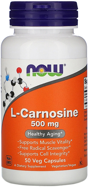 Пищевая добавка "L-карнозин", 500 мг - Now Foods L-Carnosine Veg Capsules — фото N1