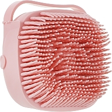Парфумерія, косметика Щітка-масажер силіконова з контейнером CS081R, рожева - Cosmo Shop