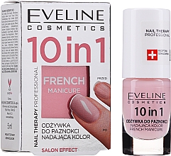 Кольоровий кондиціонер для нігтів "Французький манікюр" 10 в 1 - Eveline Cosmetics Nail Therapy Professional French Manicure — фото N1