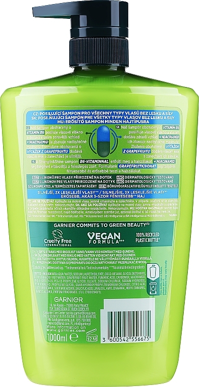 Зміцнювальний шампунь для нормального волосся "Міць та блиск" - Garnier Fructis Shampoo 2in1 — фото N3