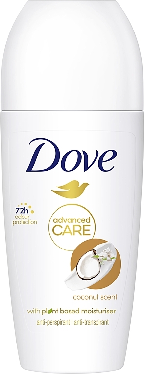 Кульковий антиперспірант "Ритуал Краси. Відновлення " - Dove Advanced Care Coconut Antiperspirant Deodorant Roll-On — фото N1