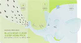 Духи, Парфюмерия, косметика Набор от чёрных точек - Nature Republic Blackhead Clear 3-Step Nose Pack