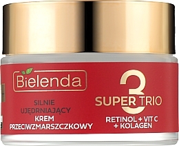 Парфумерія, косметика Зміцнювальний крем для обличчя проти зморщок 50+ - Bielenda Super Trio Retinol + Vit C + Kolagen