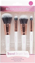 Духи, Парфюмерия, косметика Набор кистей для макияжа - Brushworks White & Gold Travel Makeup Brush Set