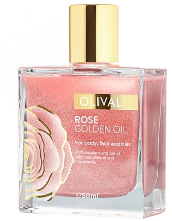 Олія для тіла, обличчя та волосся, із шимером - Olival Rose Gold Oil — фото N1