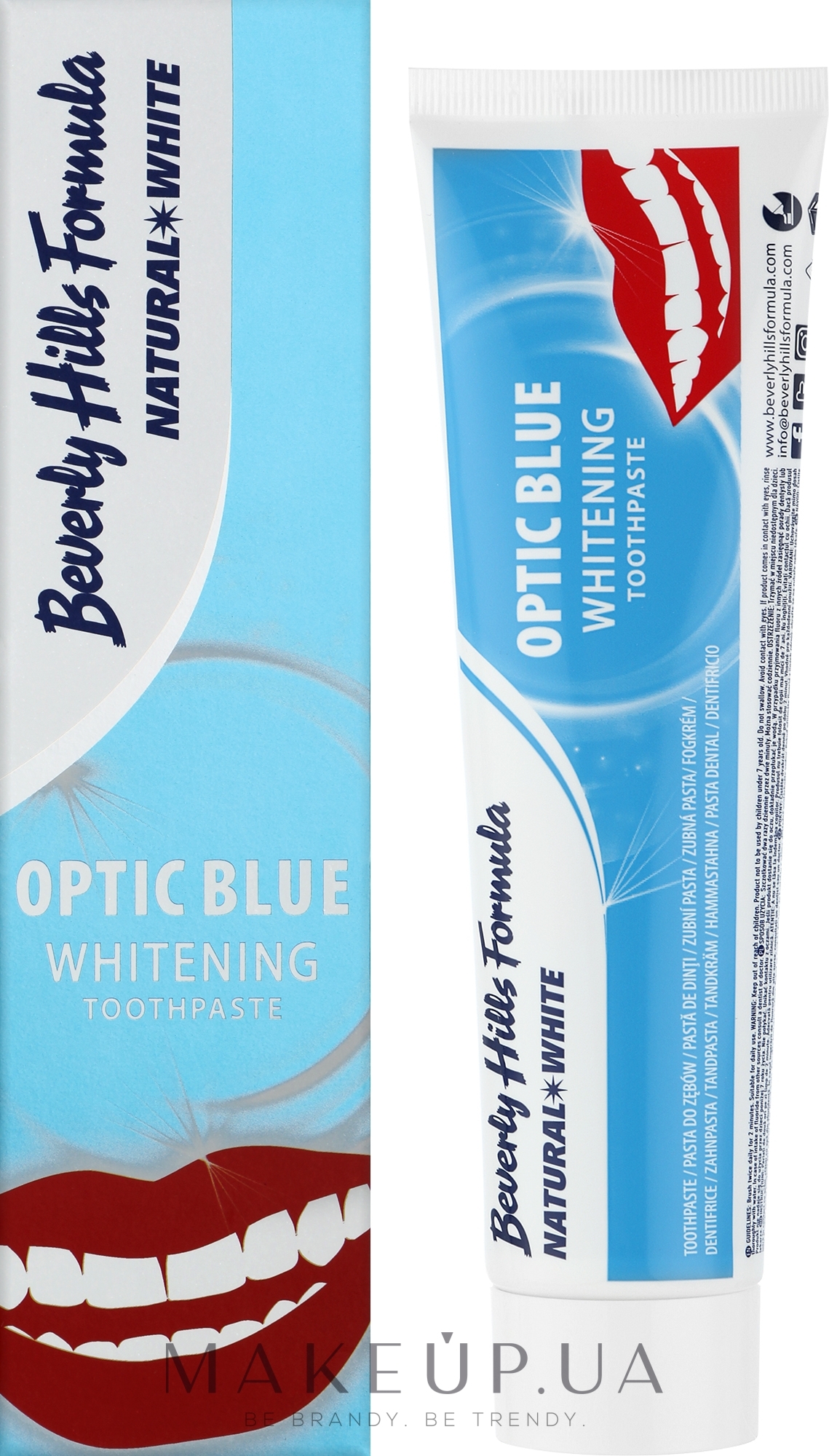Отбеливающая зубная паста - Beverly Hills Formula Natural White Optic Blue Whitening Toothpaste — фото 100ml